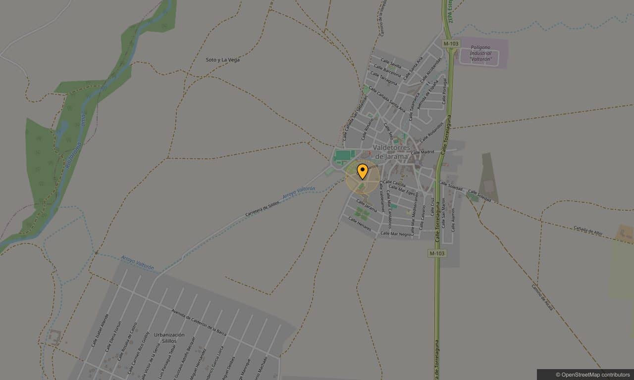 Mapa de Plaza de toros de Valdetorres de Jarama