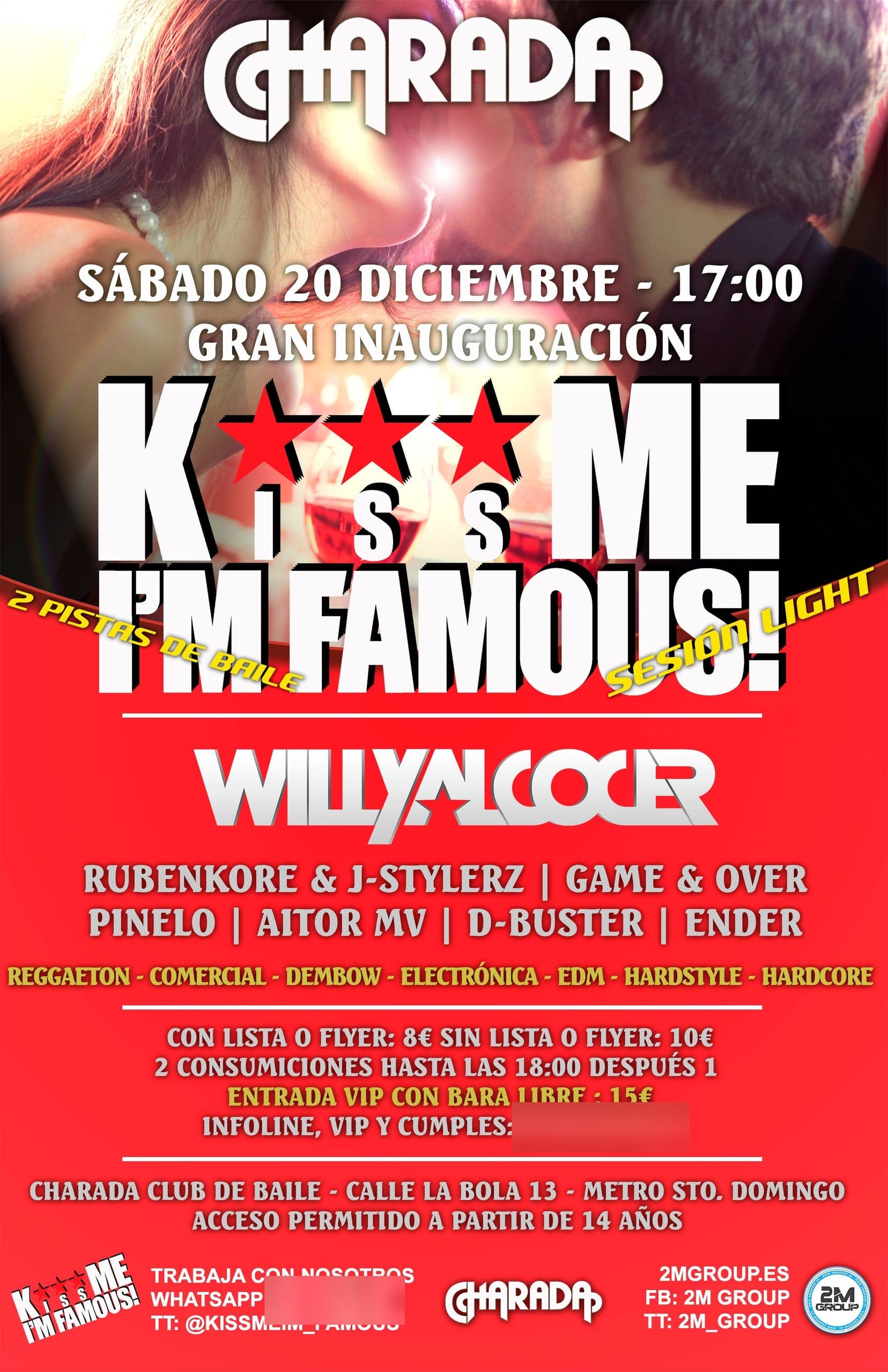 Cartel de «Kiss Me I'm Famous! · Sesión light»