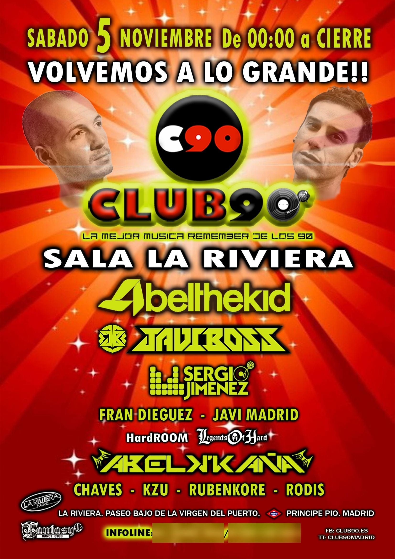 Cartel de «Club 90 · Volvemos a lo grande»