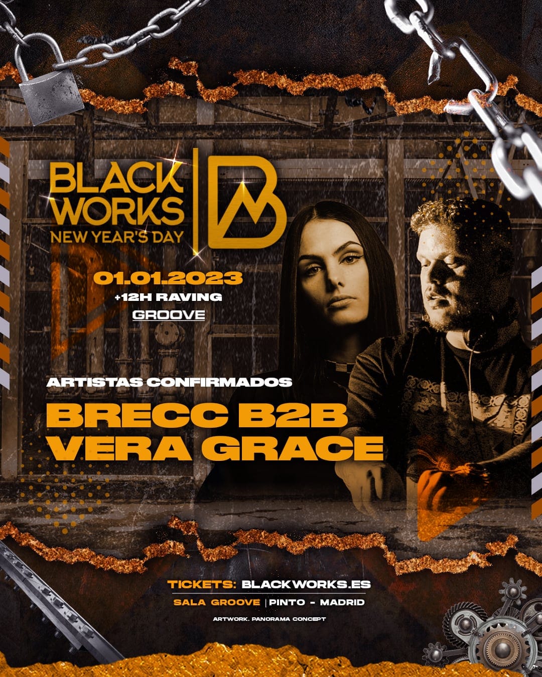 Cartel de «Blackworks · Año Nuevo»