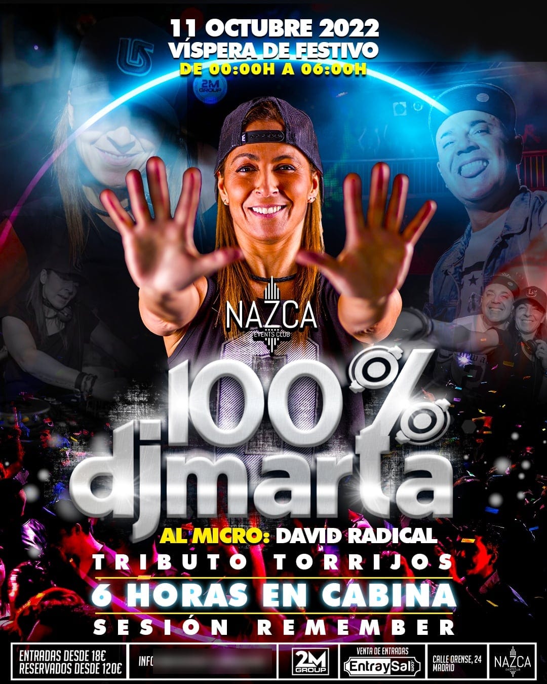 Cartel de «100% Dj Marta · Tributo a Torrijos»