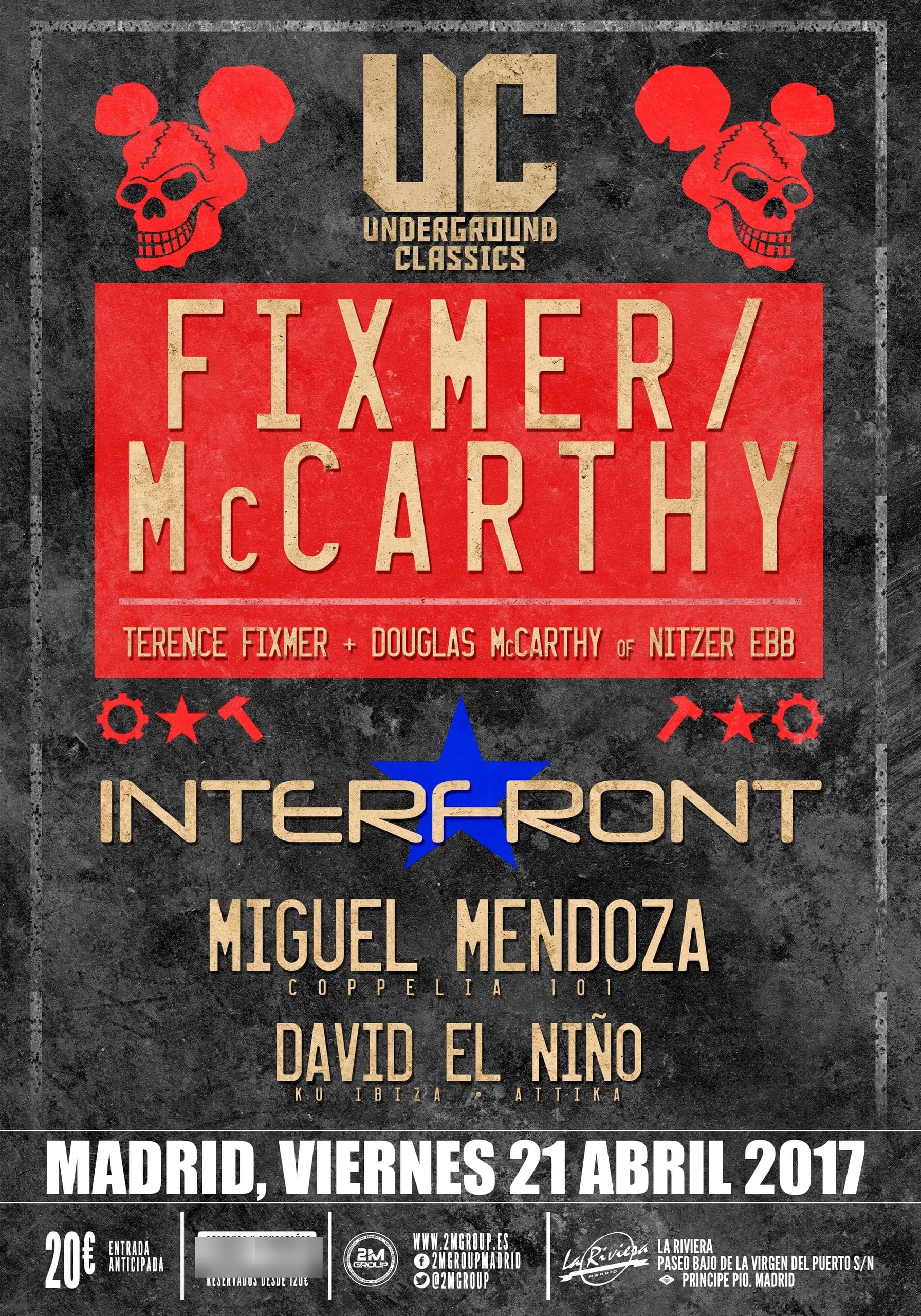 Cartel de «Underground Classics con Fixmer/McCarthy (Nitzer Ebb)»
