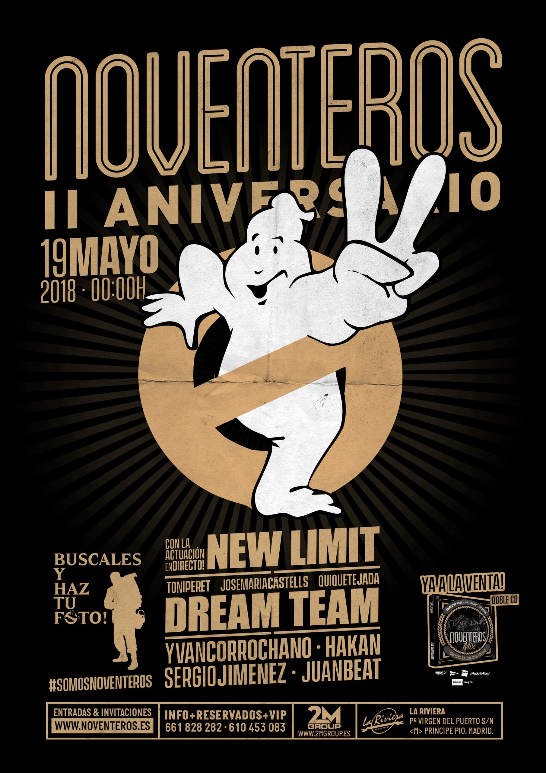 Cartel de «Noventeros II Aniversario»