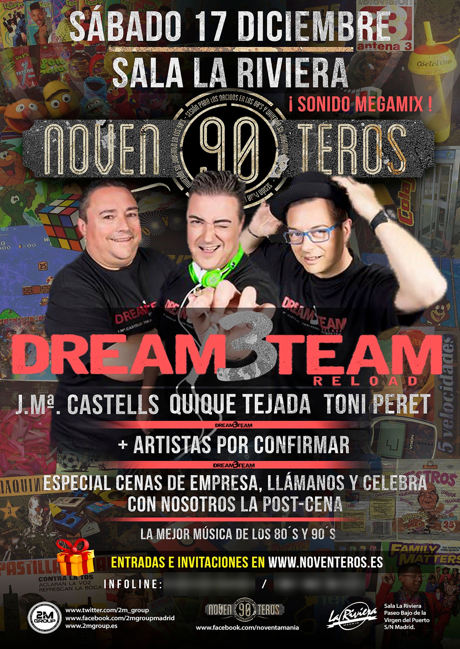 Cartel de «Noventeros con Dream Team Reload»