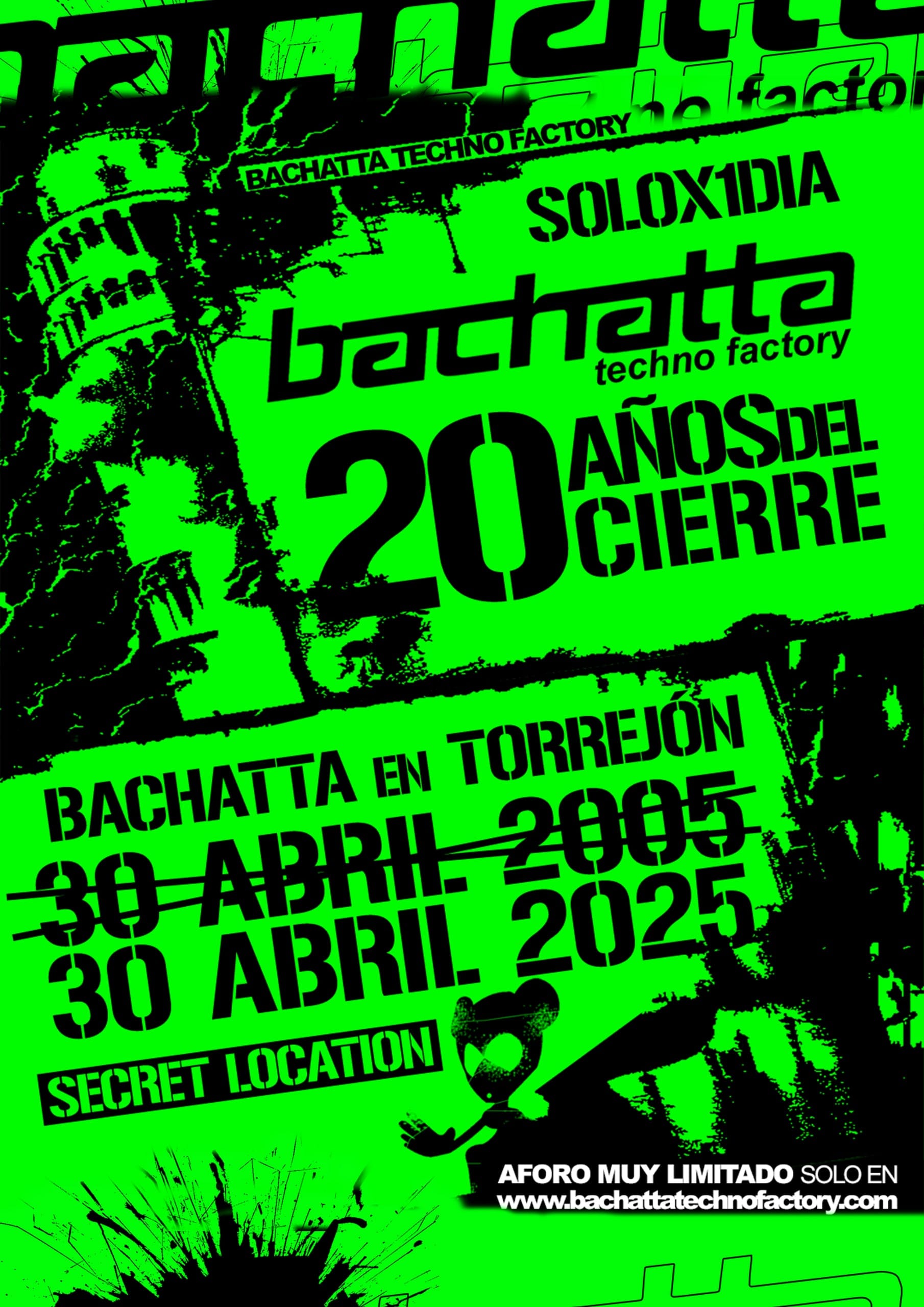 Cartel de «Bachatta Techno Factory · 20º Aniversario cierre»