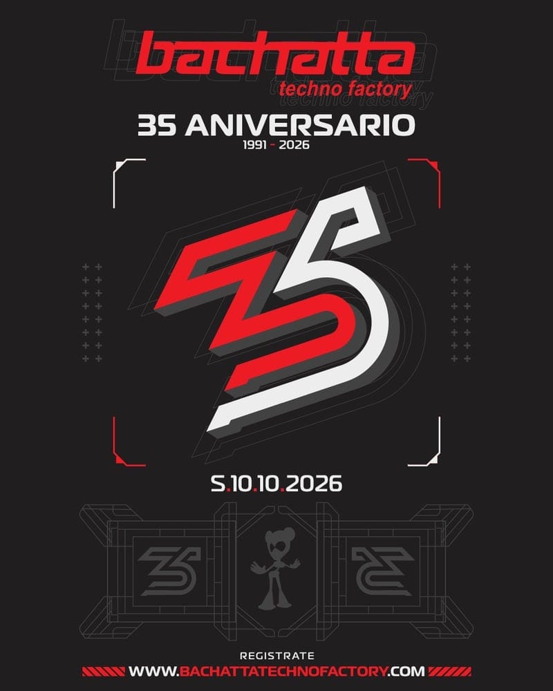 Cartel de BACHATTA TECHNO FACTORY 35 ANIVERSARIO